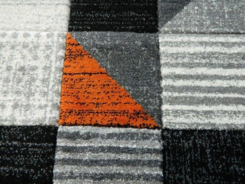 Orange & Silver Spotty Squared Rug