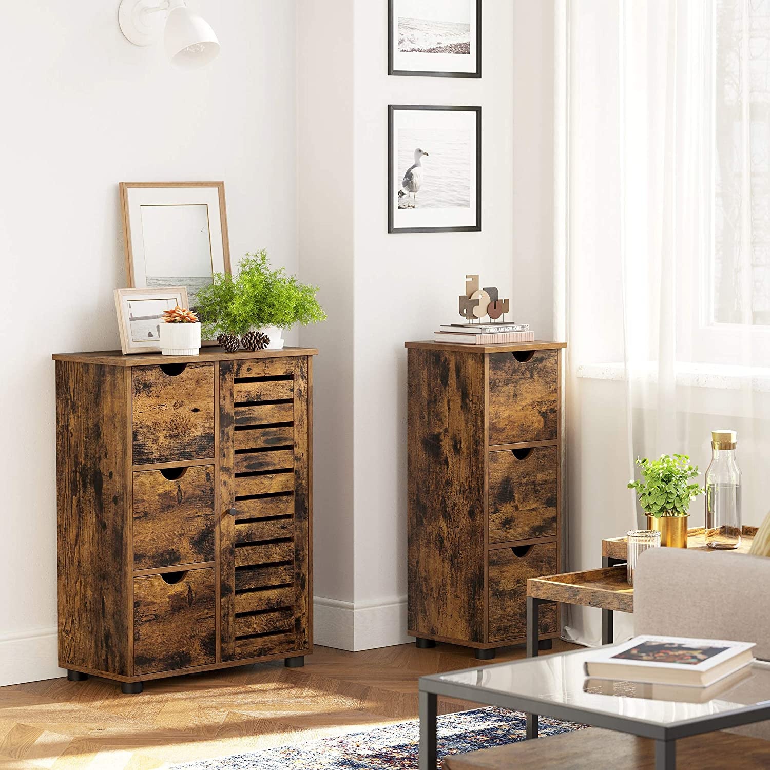 Rustic Bathroom Floor Cabinet