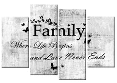 Family Quotation 4 Part Canvas