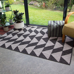 Grey & Black Aztec Rug