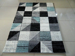 Duck Egg & Silver Spotty Squared Rug