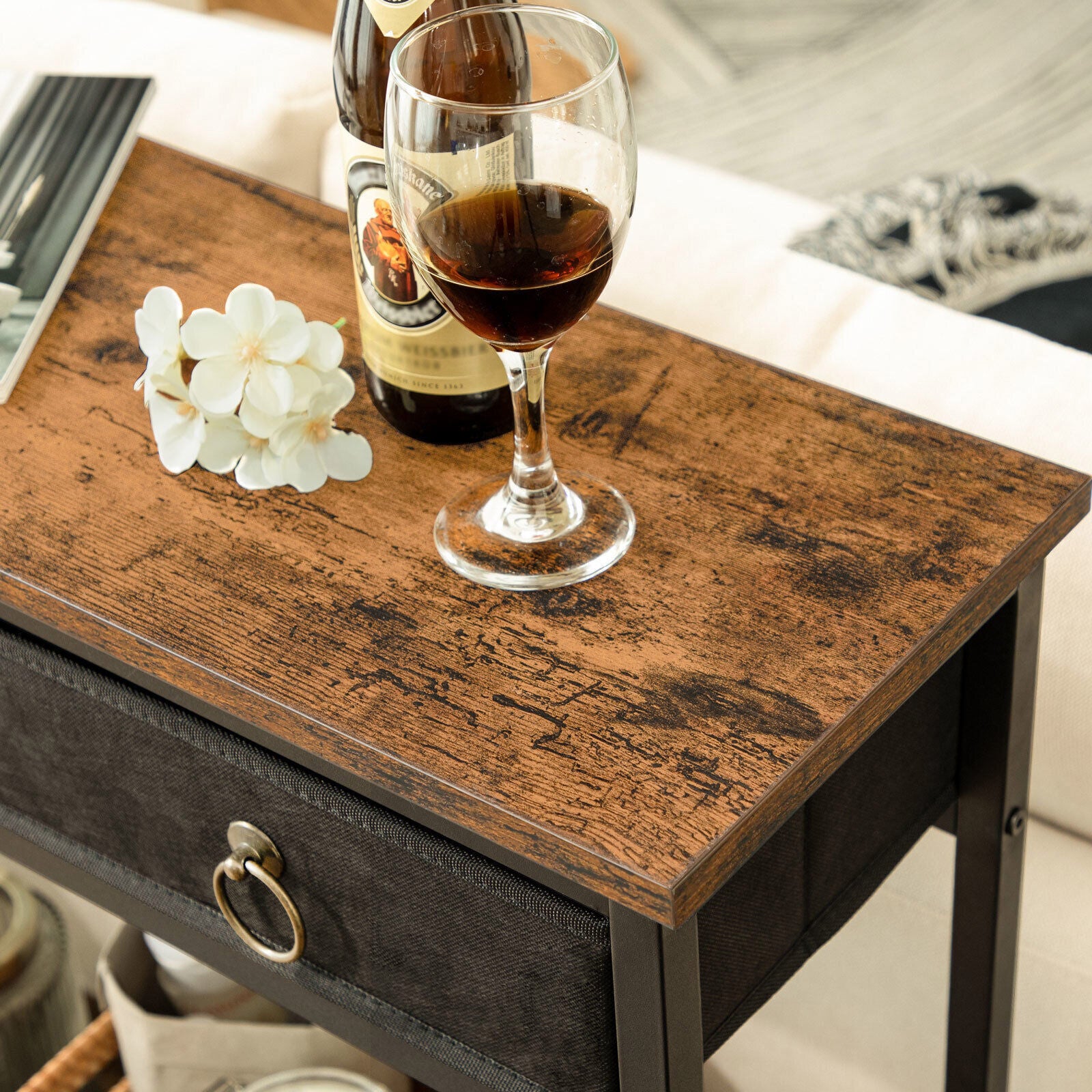 Rustic Triple Drawer Console Table