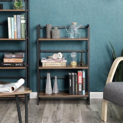 Rustic Brown Folding Ladder Shelf