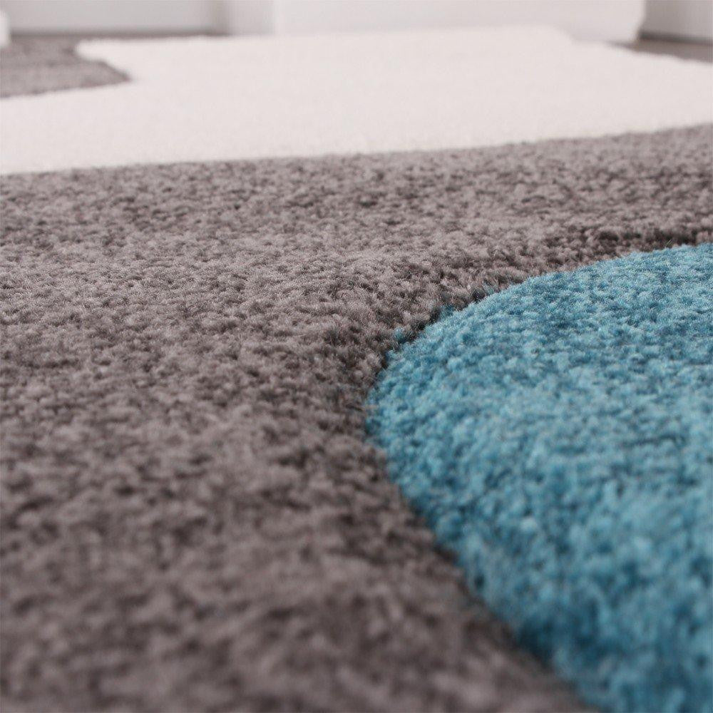 Turquoise & White Wavey Rug