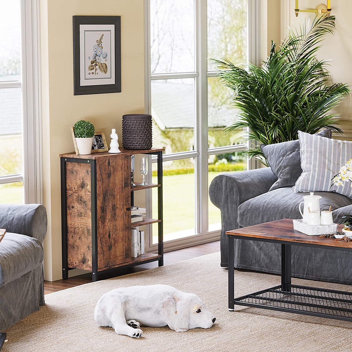 Rustic Brown Industrial Cabinet