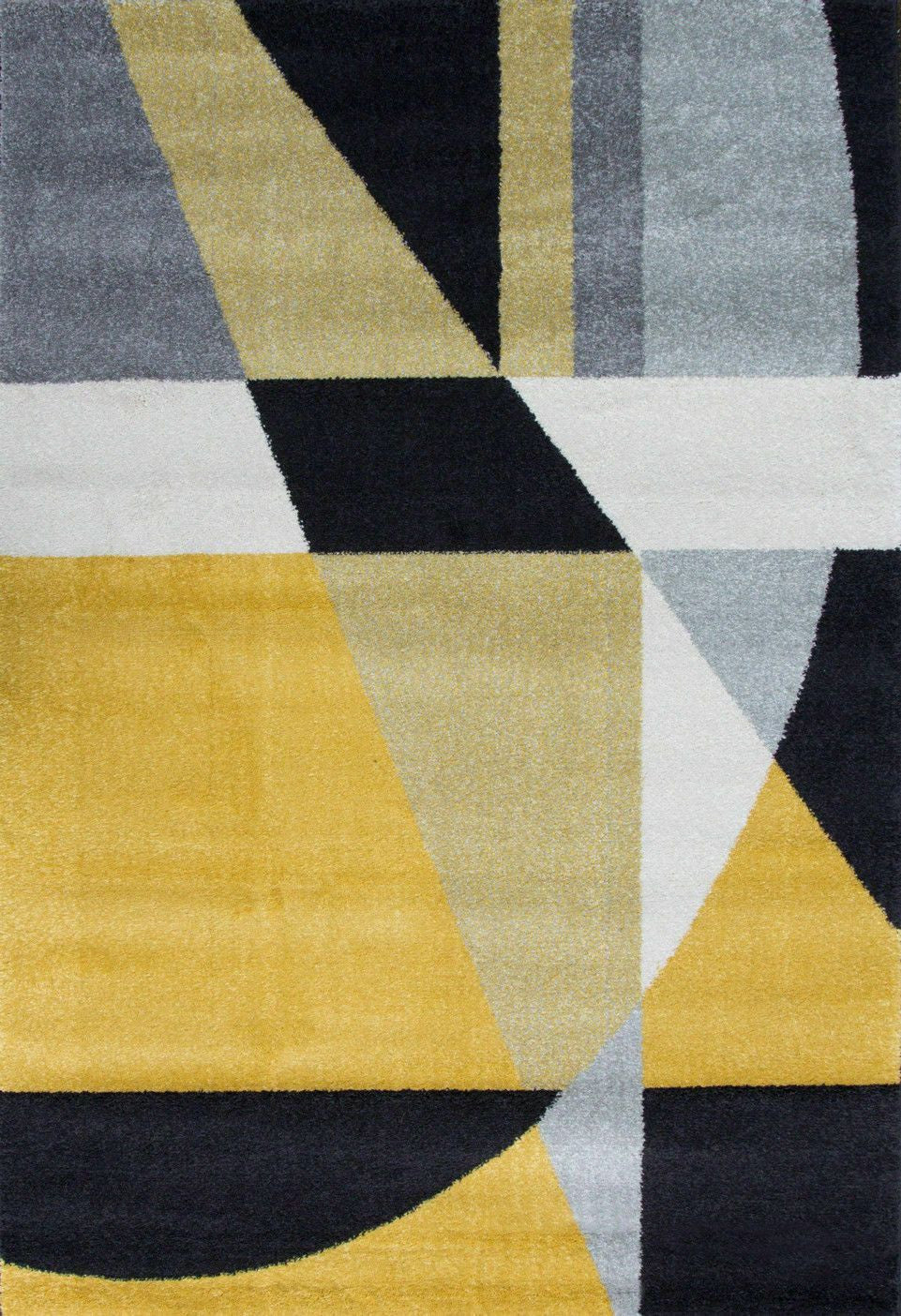 Contemporary Yellow, Grey & Black Rug