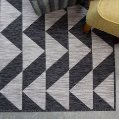 Grey & Black Aztec Rug