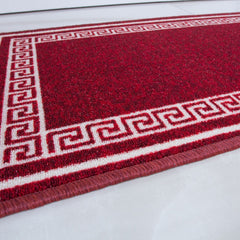 Red Greek Border Runner Rug