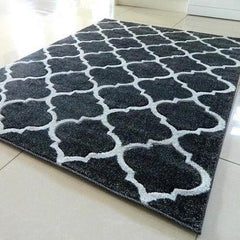 Charcoal Silver Moroccan Rug