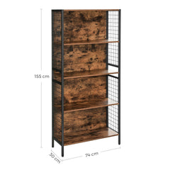 4 Tier Rustic Storage Grid Shelves