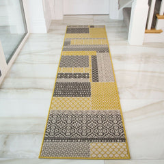 Contemporary Yellow & Grey Mosaic Rug