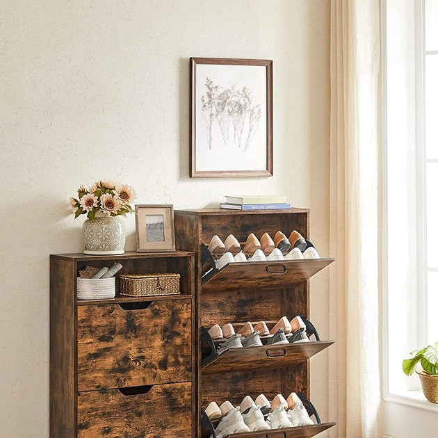 Rustic Double Shoe Cabinet & Drawer