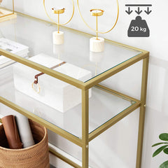 Gold Glass Console Table