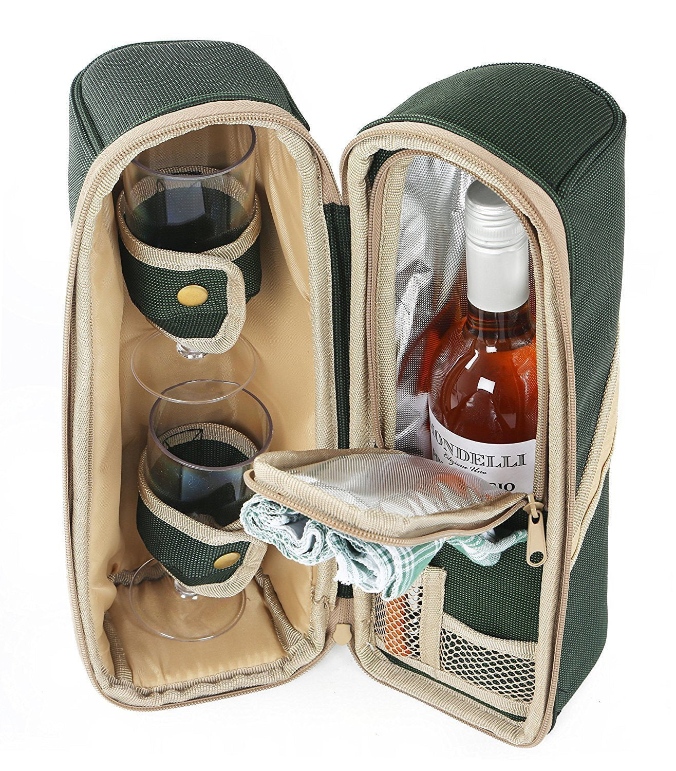 Deluxe Wine Cooler Bag with Glasses