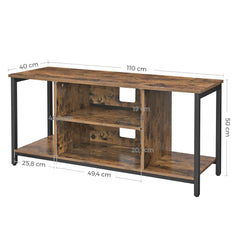 Rustic Brown Industrial TV Stand Cabinet