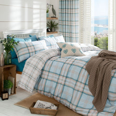 Duck Egg Blue Check Duvet