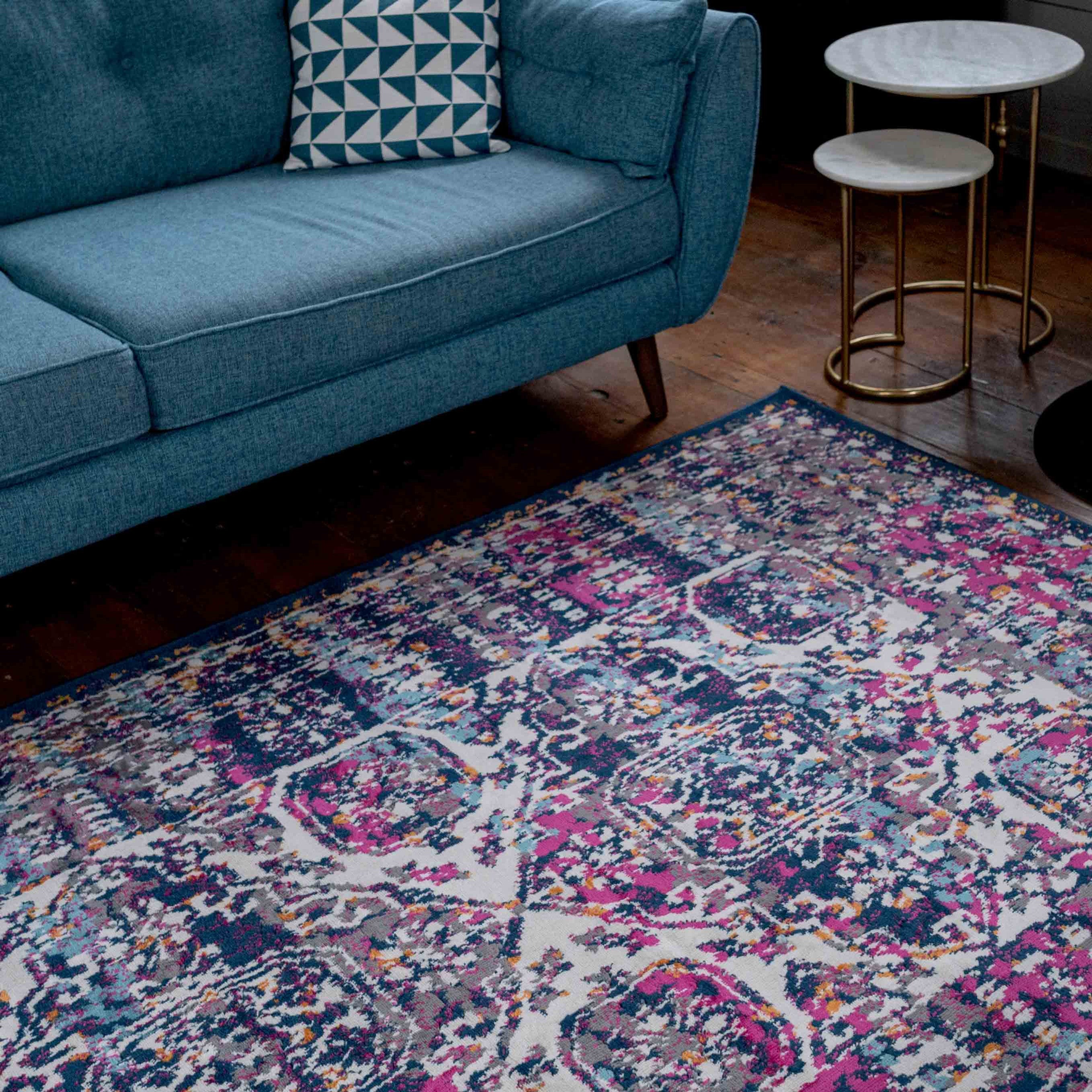 Navy Pink Muscat Rug