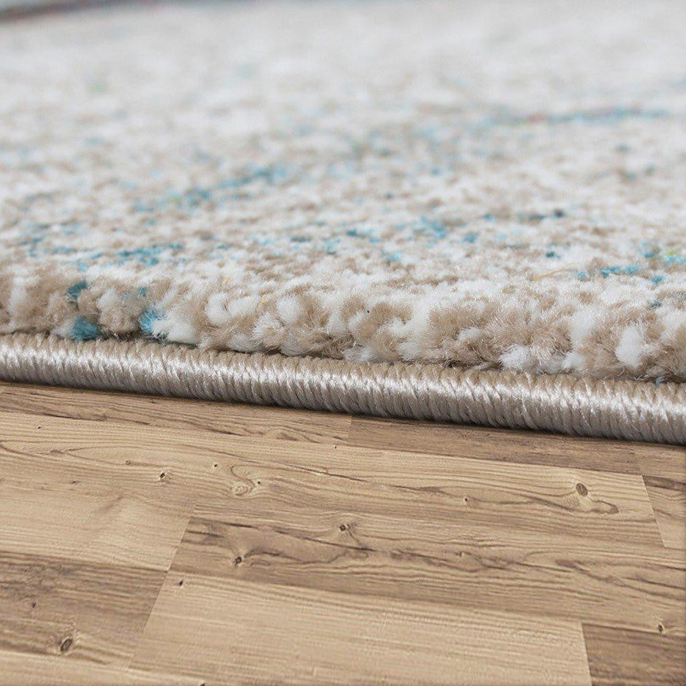 Wooden Inspired Blue & Grey Rusted Rug