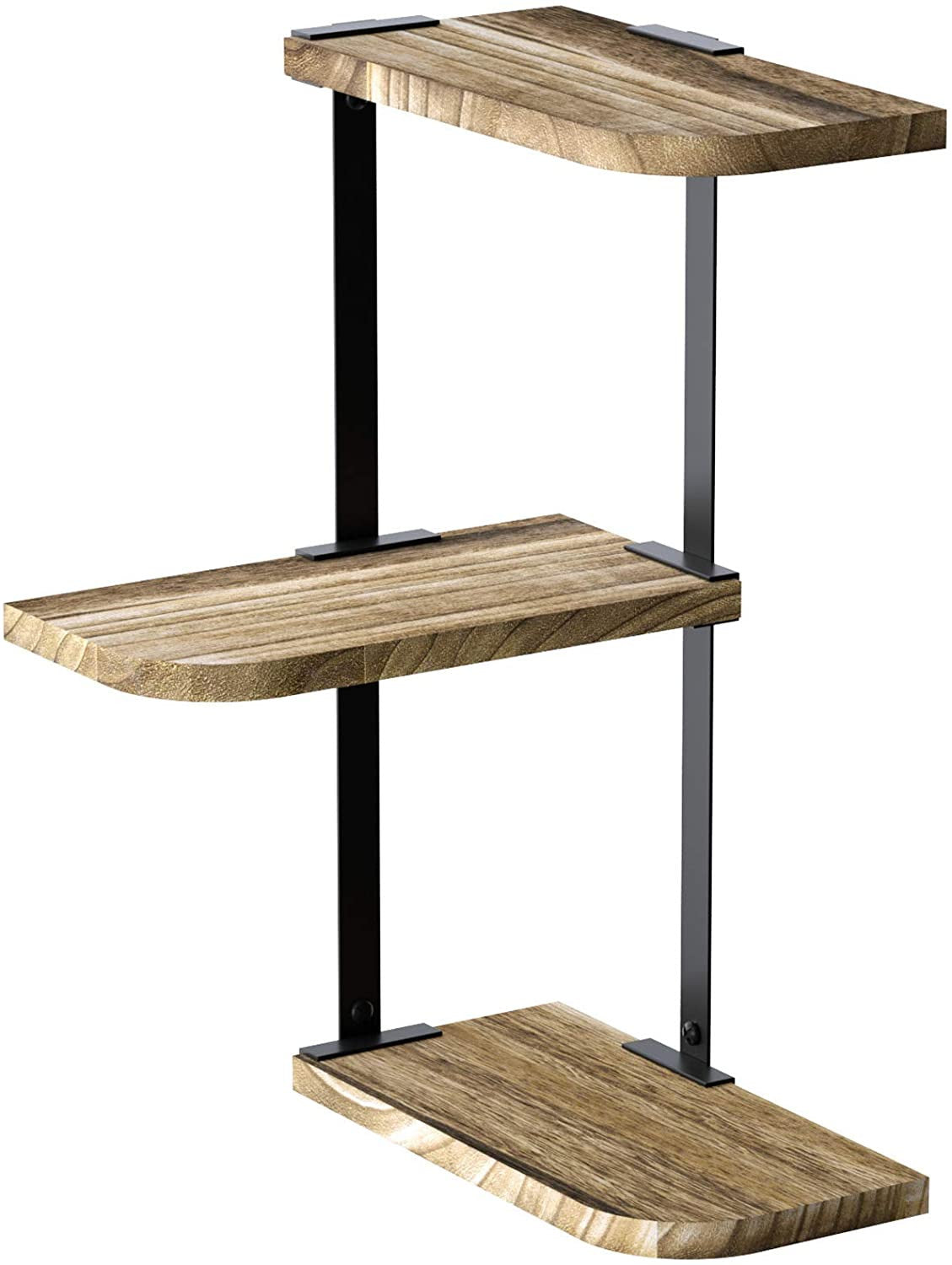 Paulonia Wood Floating Corner Shelves