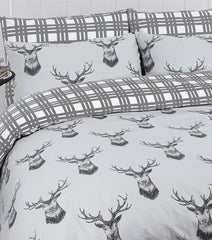 100% Cotton Grey Stag Reversible Duvet Set