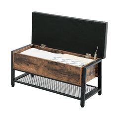 Industrial Padded Seat Storage Bench