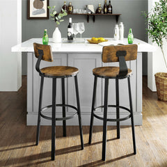 Set of 2 Rustic Tall Bar Stools