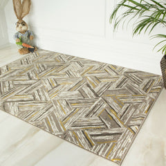 Contemporary Yellow & Grey Trilogy Rug