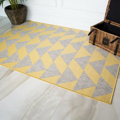 Yellow & Grey Diamond Geo Rug