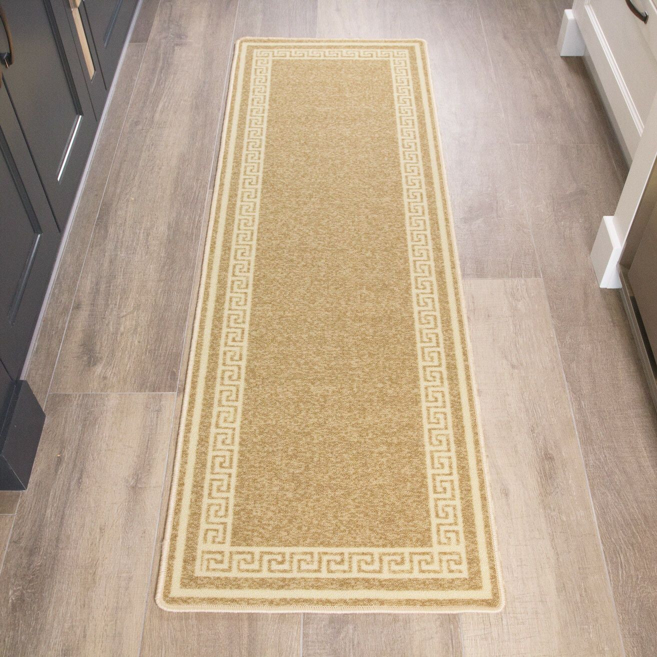 Sand Greek Border Runner Rug