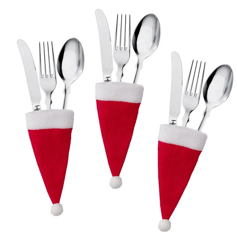 Santa Hat Cutlery Holder