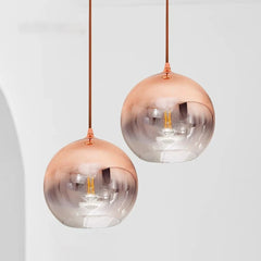 Glass Copper Finish Ceiling Light