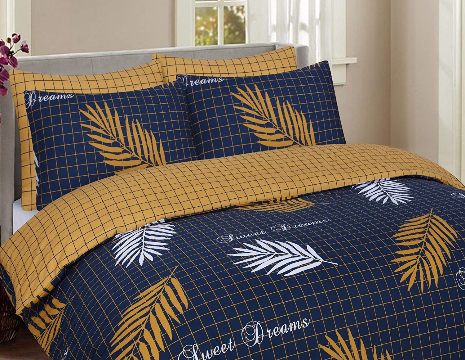 100% Cotton Feather Reversible Duvet Set