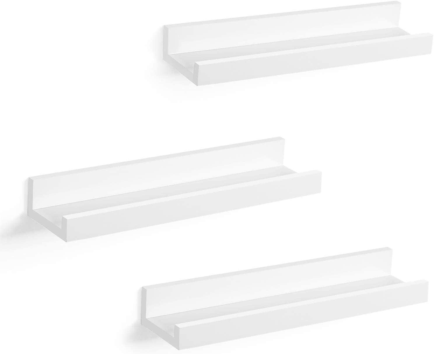 Set of 3 White Floating Shelves