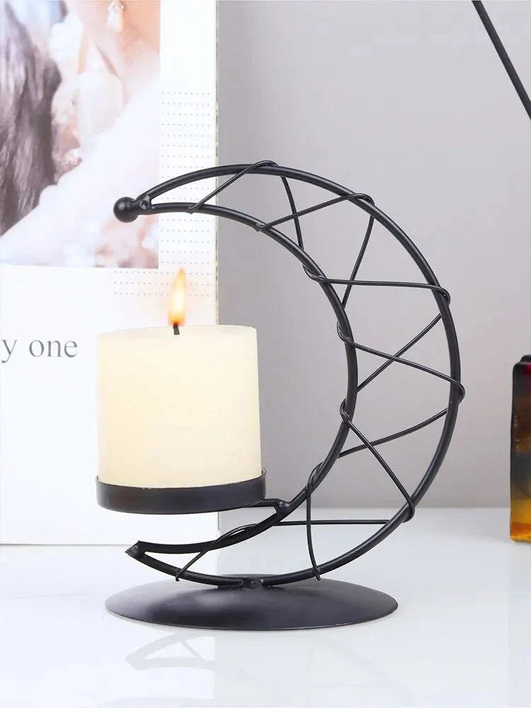 Metal Moon Candle Holder