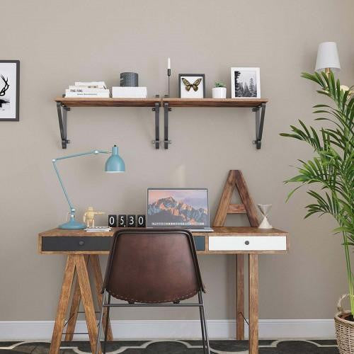 Rustic Brown Floating Shelves