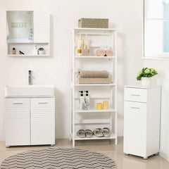 4 Tier White Storage Shelves