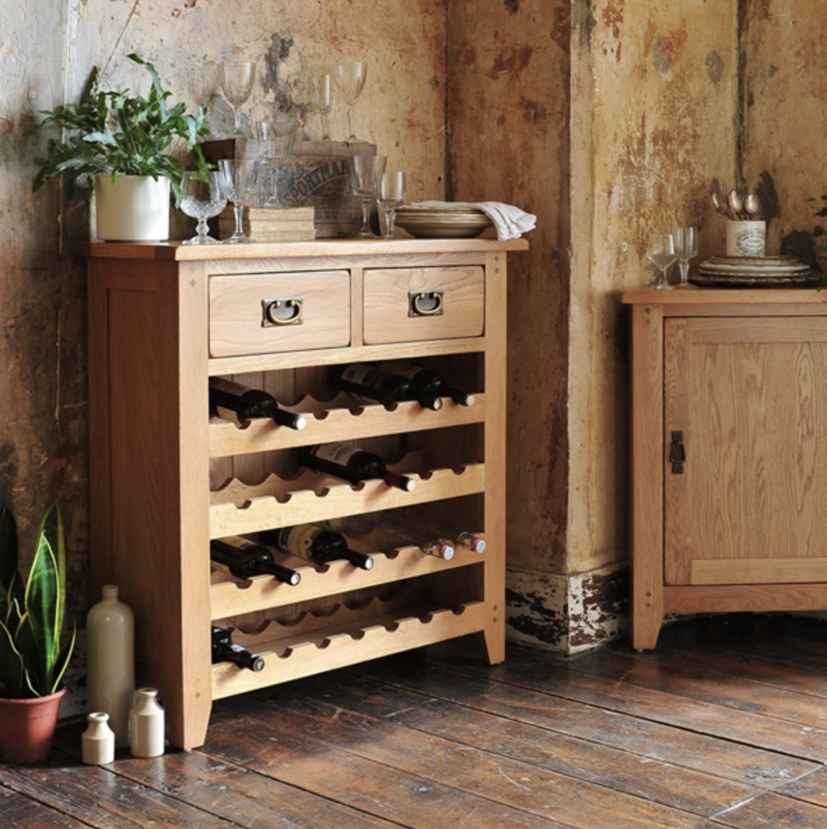 Solid Oak Wine Rack