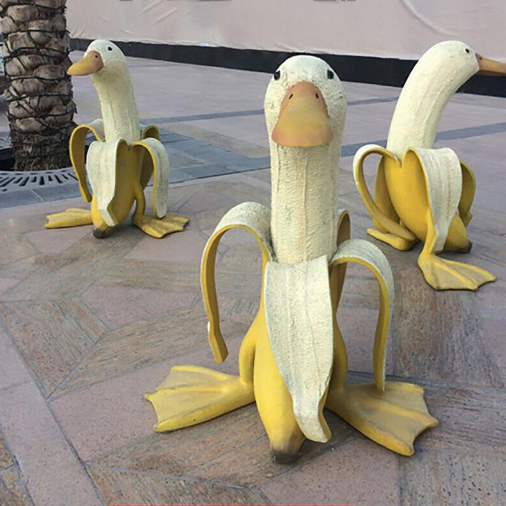 Funny Banana Duck Sculpture