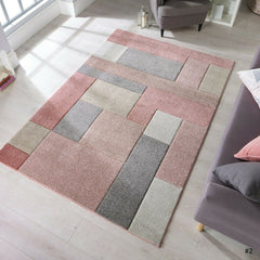 Dusky Pink Tetris Thick Rug