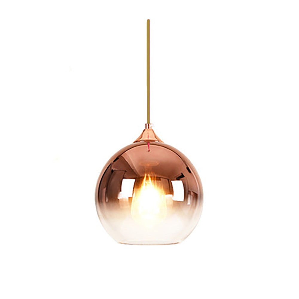 Glass Copper Finish Ceiling Light