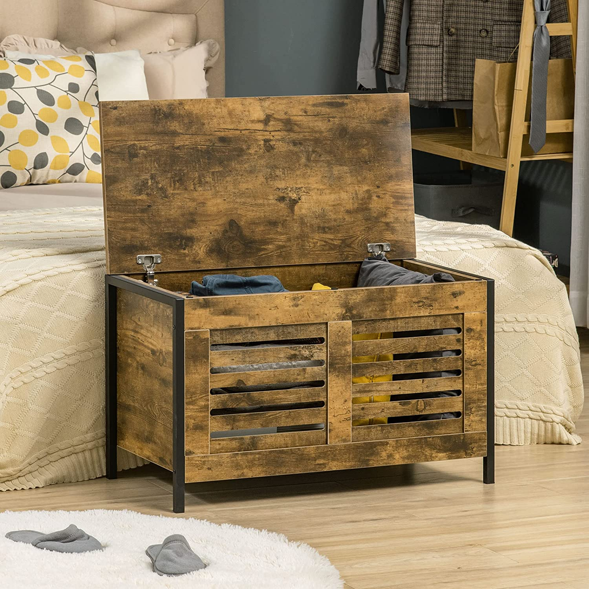 Industrial Rustic Storage Bench