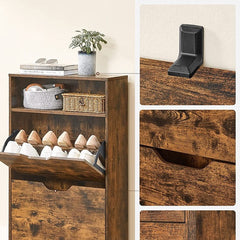 Rustic Double Shoe Cabinet & Drawer