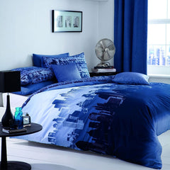 Blue CityScape Duvet Set