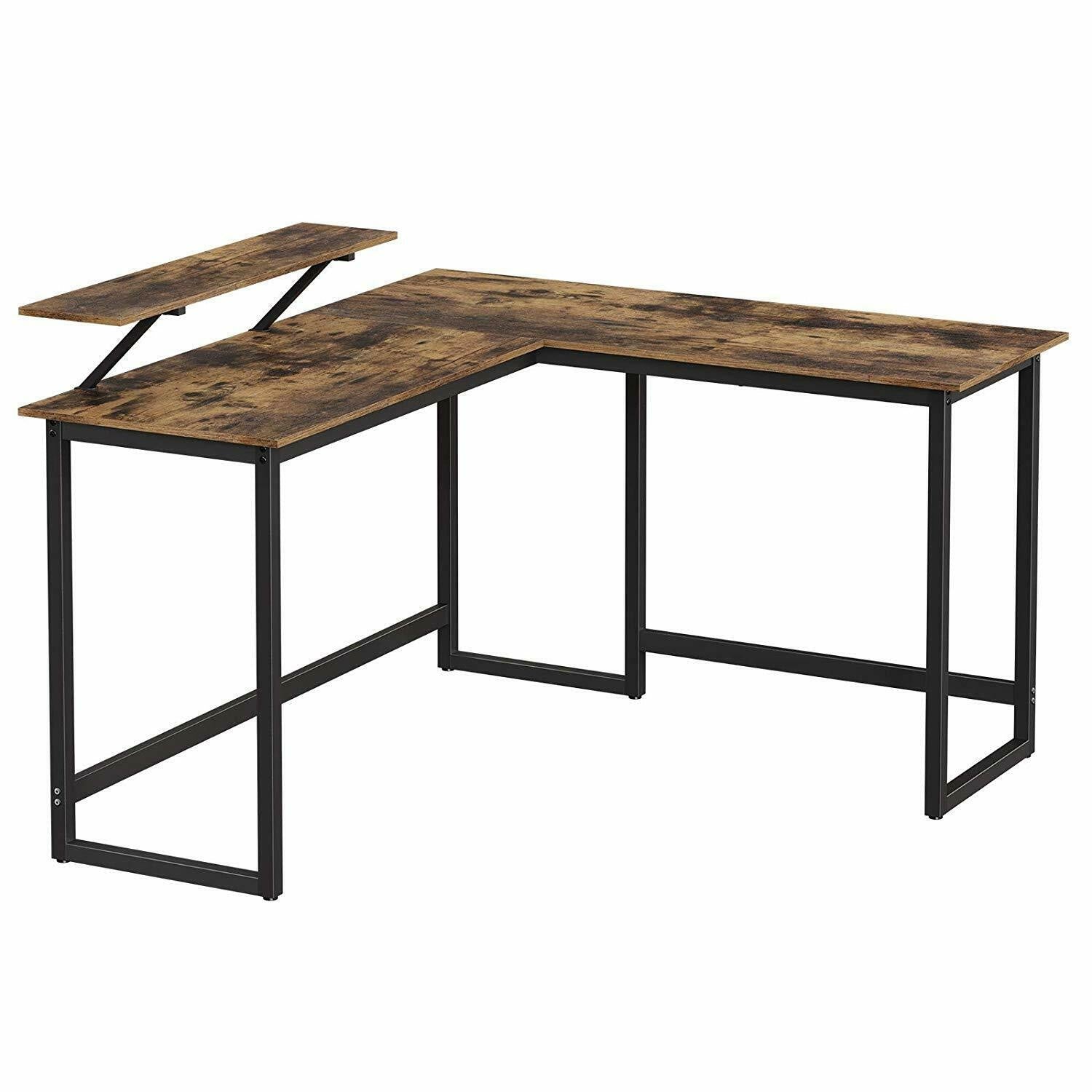 Rustic Office Desk with Computer Stand