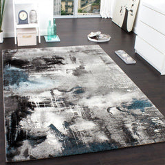 Modern Turquoise Abstract Rug