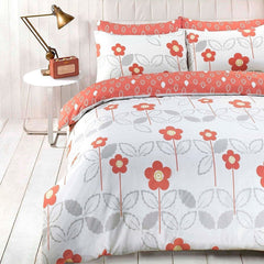 Orange Flowered Duvet Set