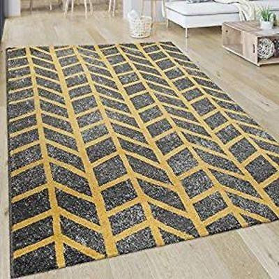 Yellow Chevron Striped Rug