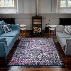 Navy Pink Cairo Rug