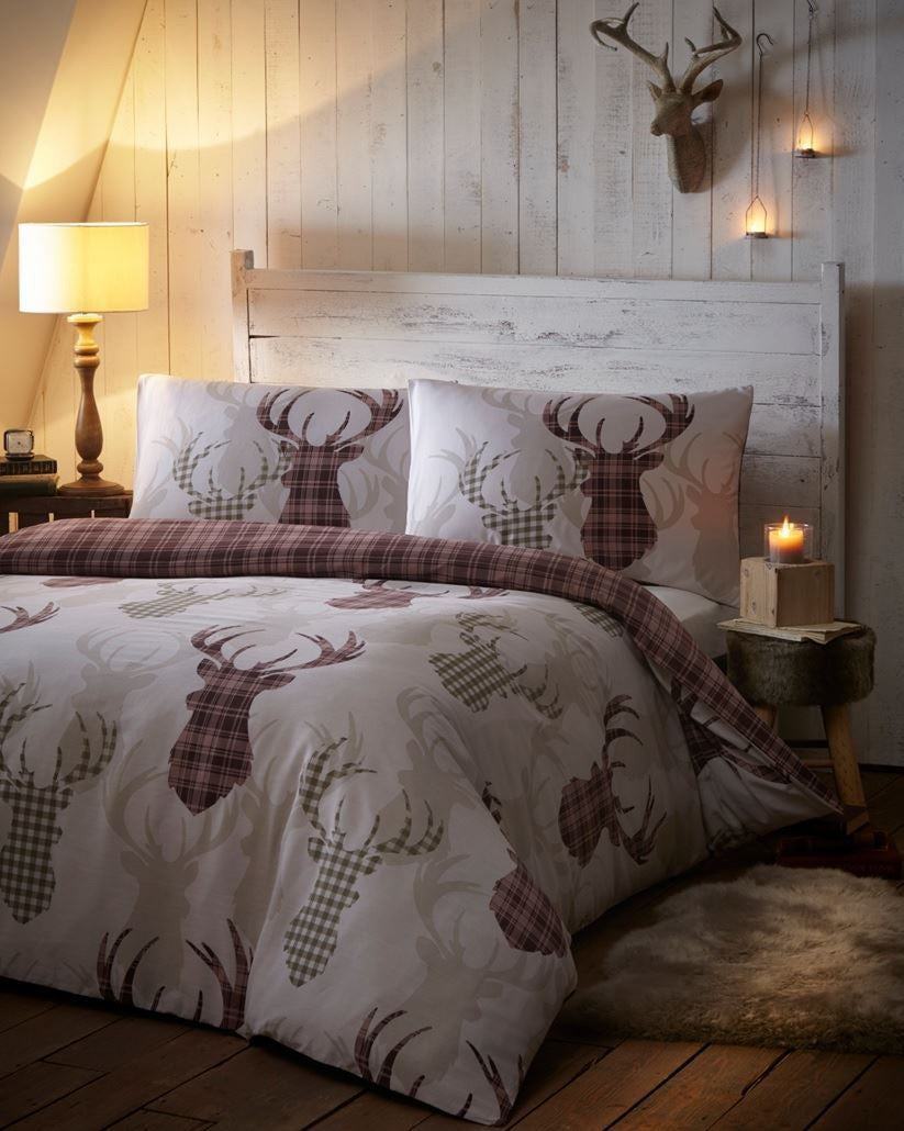 Tartan Reversible Stag Duvet