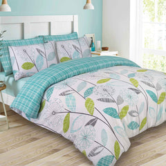 Teal Geo Floral Duvet